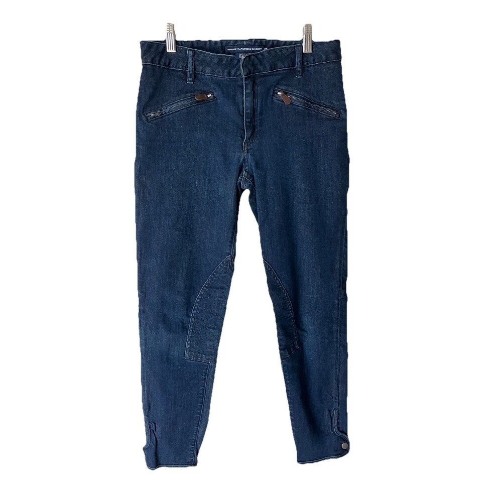 Ralph Lauren Sport Equestrian Knee Patch Leggings Jodhpur Riding Denim Pants 29